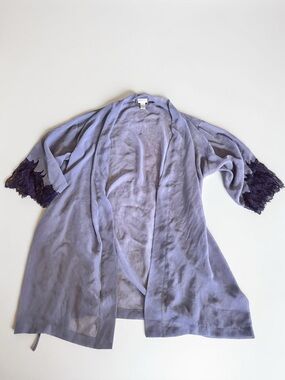 La Senza Lavender Lace Trim Lingerie Robe Cover Up Small Medium